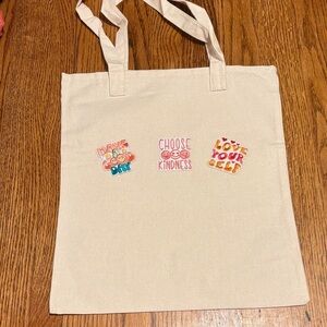 Canvas Tote Bag with Inspirational Patches